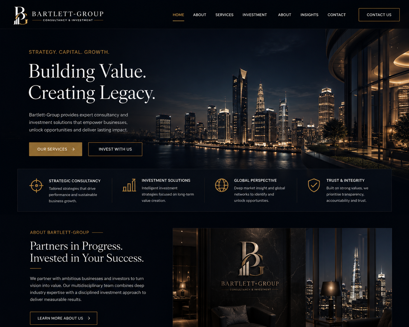 Bartlett-Group luxury homepage design